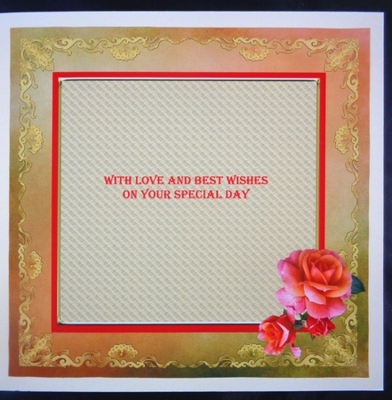 Peach Rose Bouquet Insert Panel by Linda Short