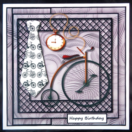 Male card Tie & Bike by Linda Short