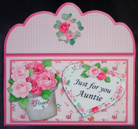 Pretty Floral Money Wallet Just for you Auntie by Linda Short