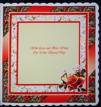 Peach Rose Insert Panel by Linda Short