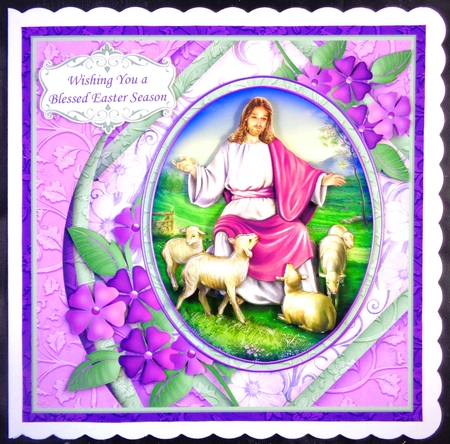 THE LORD IS MY SHEPHERD 7.5 Easter Sympathy Decoupage & Insert Mini Kit by Linda Short