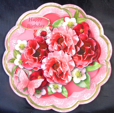 Red Posy - Petal Shaped Card Mini Kit by Linda Short
