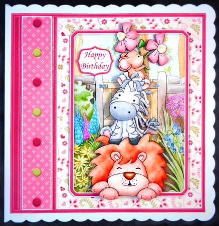 ANIMAL TOWER If Friends Were Flowers 7.5 Decoupage & Insert Mini Kit by Linda Short