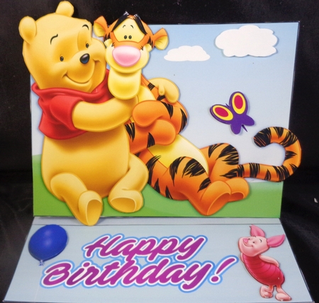 Winnie & Tigger Easel Birthday Card by Linda Short