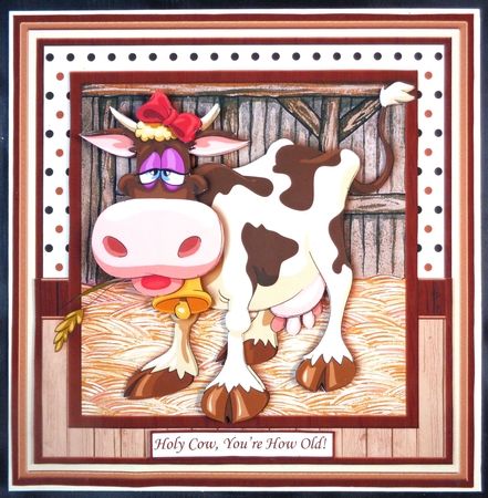AN UDDER YEAR OLDER 8x8 Humorous Decoupage & Insert Mini Kit by Linda Short