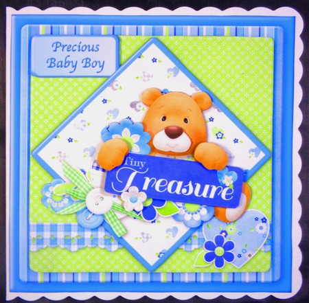 Baby Boy Bear - Diamond Panel Card Mini Kit by Linda Short