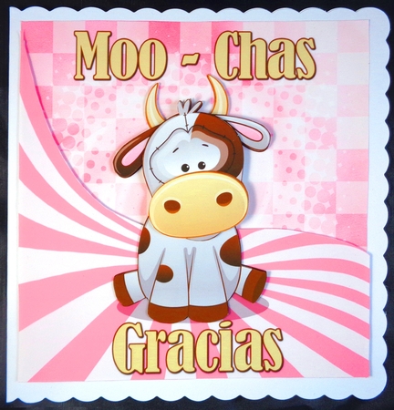 Little Cow Card front by Linda Short