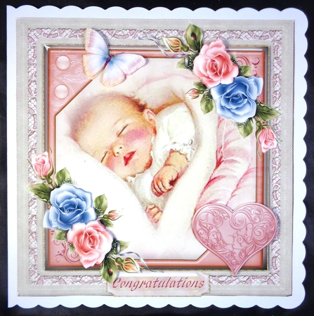Baby Girl with Roses by Linda Short