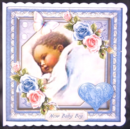 Baby boy with Roses by Linda Short