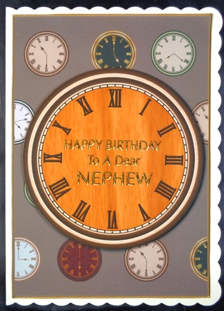 Clocks Birthday Card - Uncle & Nephew by Linda Short