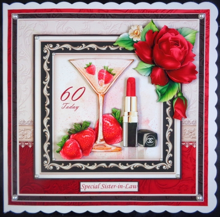 CHAMPAGNE & STRAWBERRIES 8x8 Decoupage & Insert Mini Kit All Occasions by Linda Short