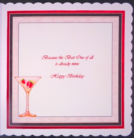 CHAMPAGNE & STRAWBERRIES 8x8 Decoupage & Insert Mini Kit All Occasions by Linda Short