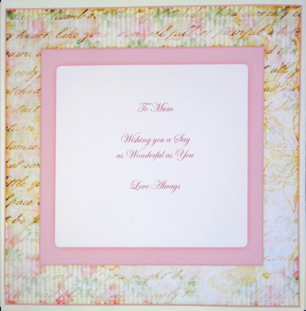 A Perfect Cup Of Tea On Mothers Day 8x8 Insert, With Gift Tag by Linda Short
