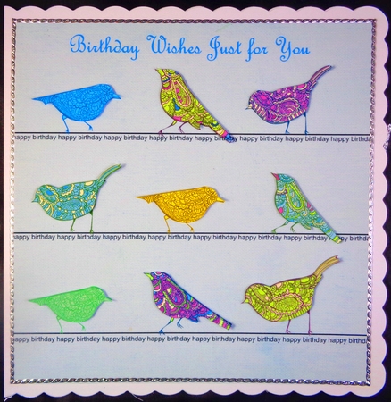 Little Birdies male quick card front by Linda Short