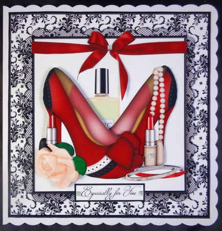 Red Shoes Girly Card Mini Kit by Linda Short