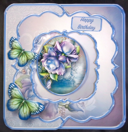 Blue Roses - Pendant Card Mini Kit by Linda Short