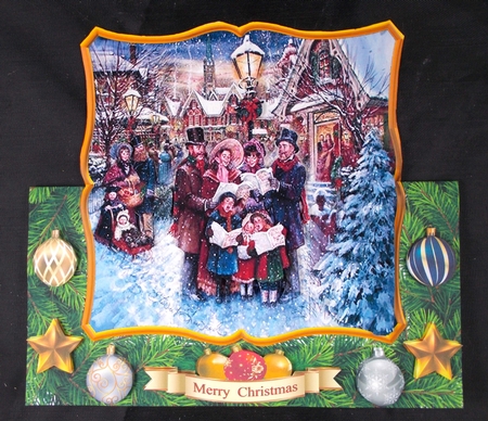 Carol Singers over the edge card by Linda Short