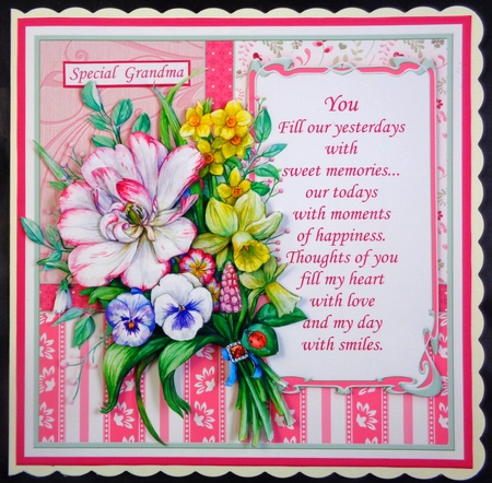 SPRING BOUQUET 7.8 Decoupage & Insert Mini Kit by Linda Short