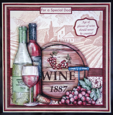 AGE & GLASSES OF WINE SHOULD NEVER BE COUNTED 8x8 Decoupage Mini Kit by Linda Short