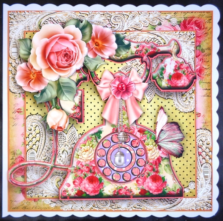 The Shabby Chic Telephone Card Front Kit by Linda Short