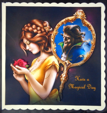 Fairy Tales - The Enchanted Rose - Tale As Old As Time 2 - Special 3D Decoupage + Insert & Tag by Linda Short