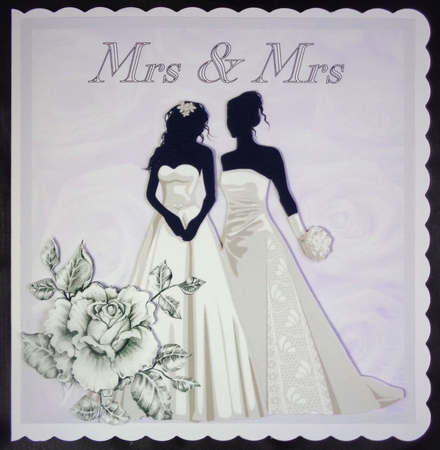 Stunning Mrs & Mrs 8 x 8 card front by Linda Short