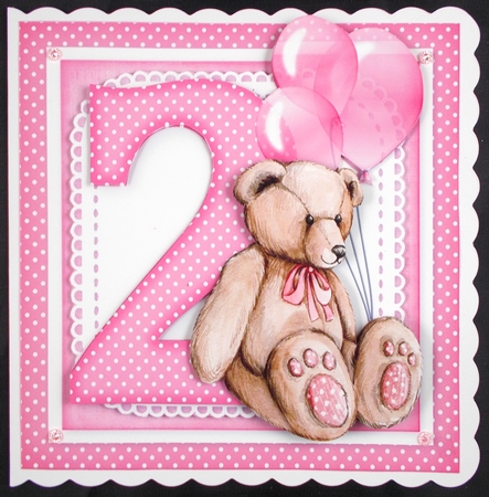2nd Birthday Teddy Bear by Linda Short