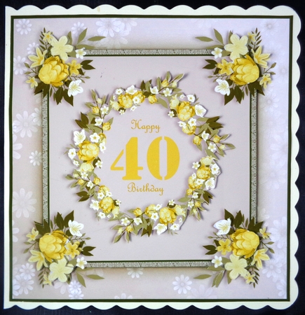 Posies of Love Floral Card - Yellow by Linda Short