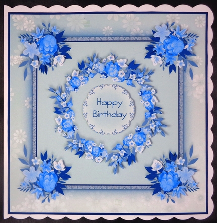 Posies of Love Floral Card - Aqua by Linda Short