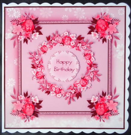 Posies of Love Floral Card - Pink by Linda Short