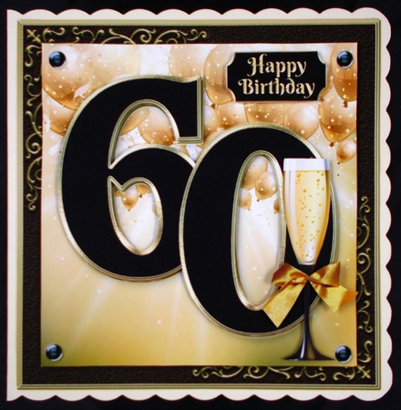 60th Birthday Black and Gold by Linda Short