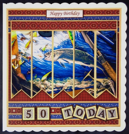 FISHING REELY GREAT DAY 7.5 Alphabet and Age Quick Card Kit Create Any Name by Linda Short