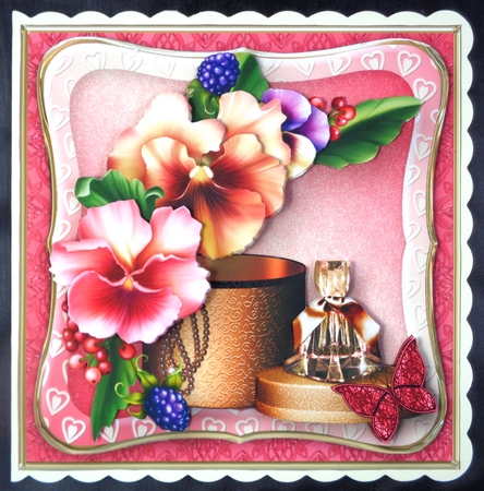 Pansies Present - Decoupage Card Mini Kit by Linda Short