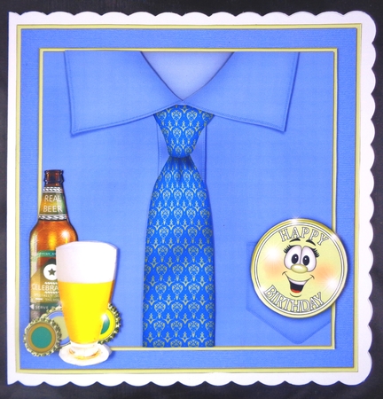 Shirt and Tie 8x8 Quick Birthday Card Front by Linda Short