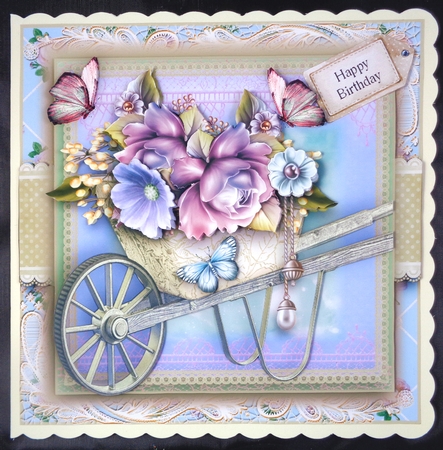Beautiful Rose Barrow Card Front Kit by Linda Short