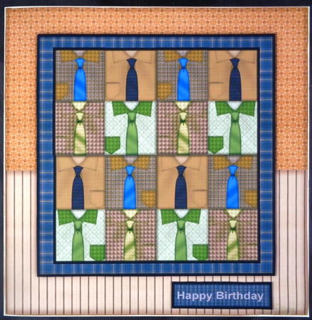 Male Card Patchwork Shirt & Tie by Linda Short