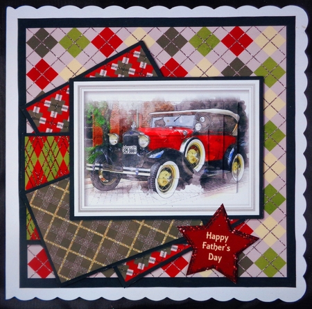 Fathers Day Birthday Vintage Car Quick Card by Linda Short