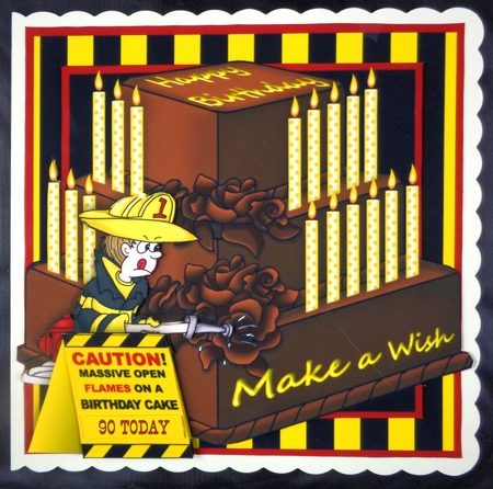 Call in the Professionals - Chocolate Cake - Novelty card front by Linda Short