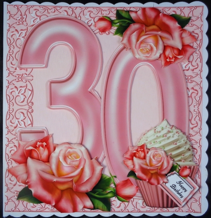 Special Birthday Roses & Cupcakes - Age 30 by Linda Short