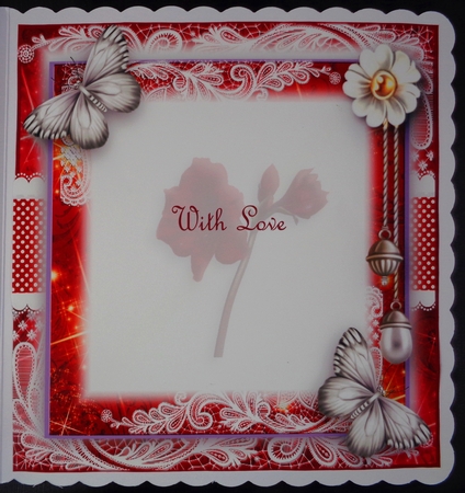 Amaryllis Lace Card Front Kit by Linda Short