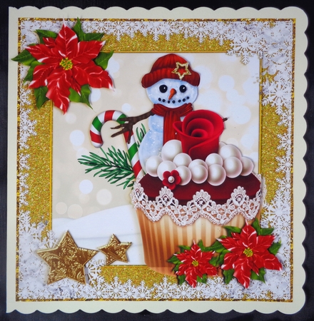 Holiday Cupcakes Card Front Kit 1 by Linda Short