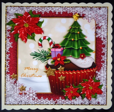 Holiday Cupcakes Card Front Kit  3 by Linda Short