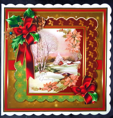Vintage Christmas and holly by Linda Short