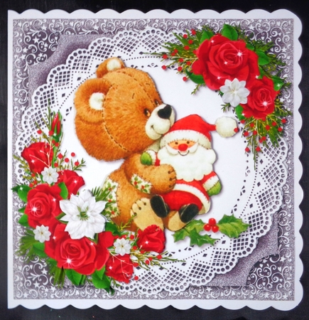 Christmas Floral Red 3 by Linda Short