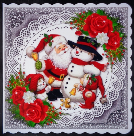 Christmas Floral Red 4 by Linda Short