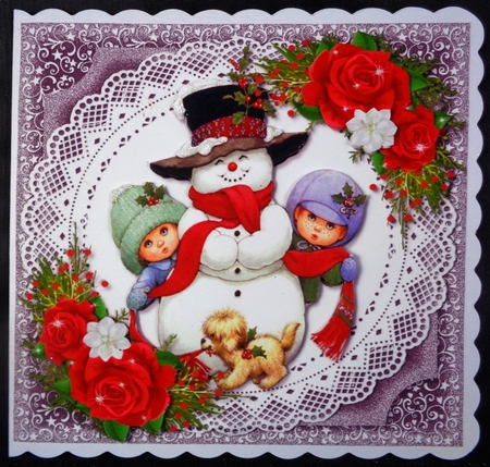 Christmas Floral Red 6 by Linda Short