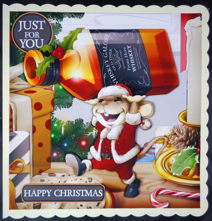 Mr Christmas Whiskey Mouse 8x8 by Linda Short