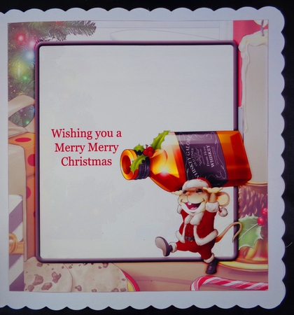 Mr Christmas Whiskey Mouse 8x8 Insert by Linda Short
