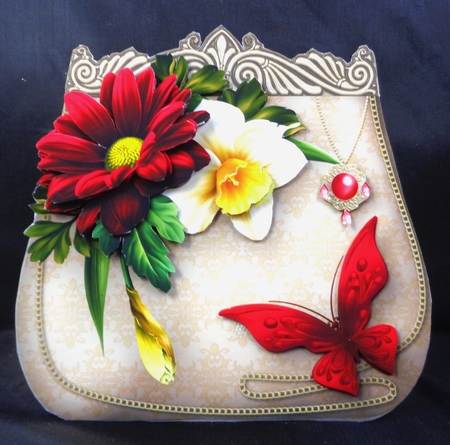 Colourful Posy - Antique Bag Card MIni Kit by Linda Short