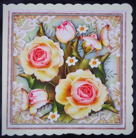 Golden Butterflies with Roses Mini Kit by Linda Short